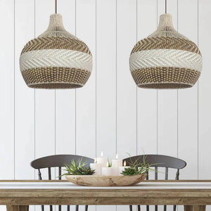 simply white rattan pendant